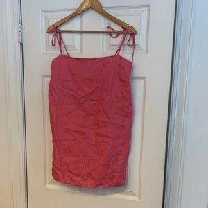 Reformation Pink Tie Strap Dress